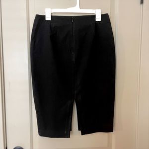Banana Republic Black Pencil Calf Length Business Casual MIDI Skirt Size 8